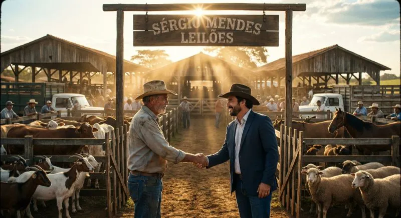 Aperto de mãos no campo